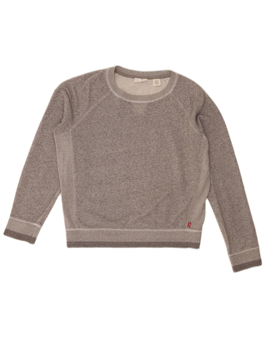 Suéter oversized feminino Levi's UK 10 pequeno algodão manchado cinza