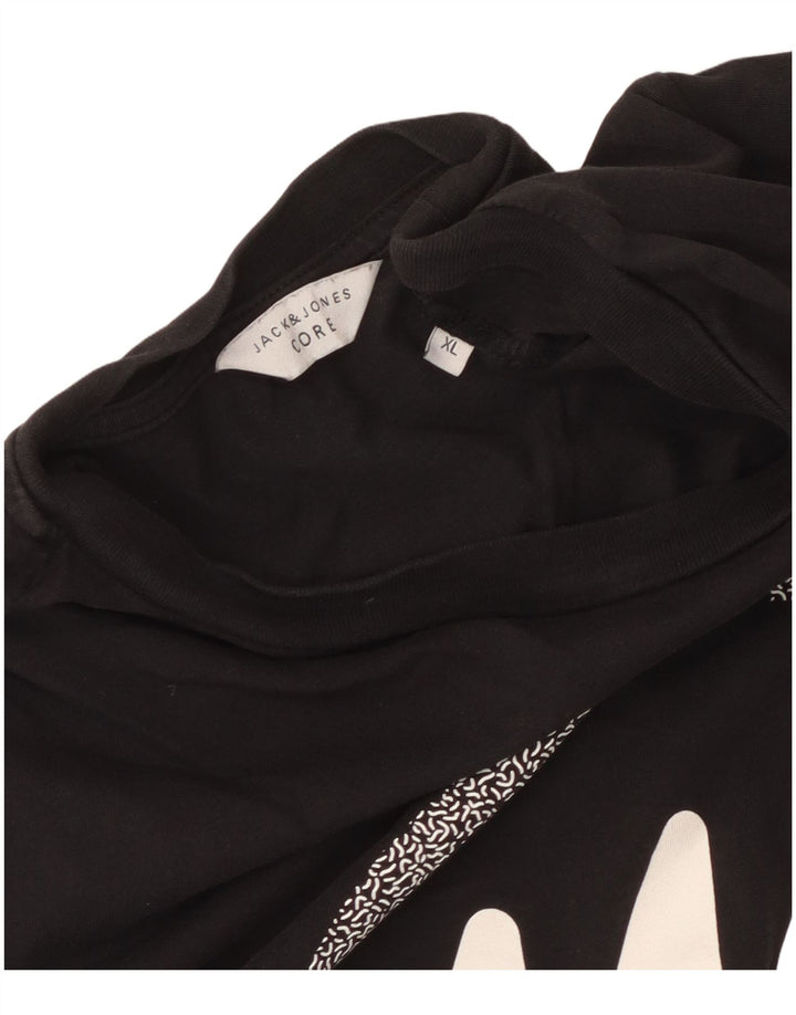 Camiseta gráfica masculina Jack & Jones Top XL preta