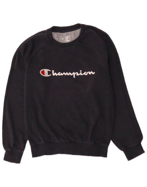 Suéter gráfico Champion Boys 13-14 anos azul marinho algodão