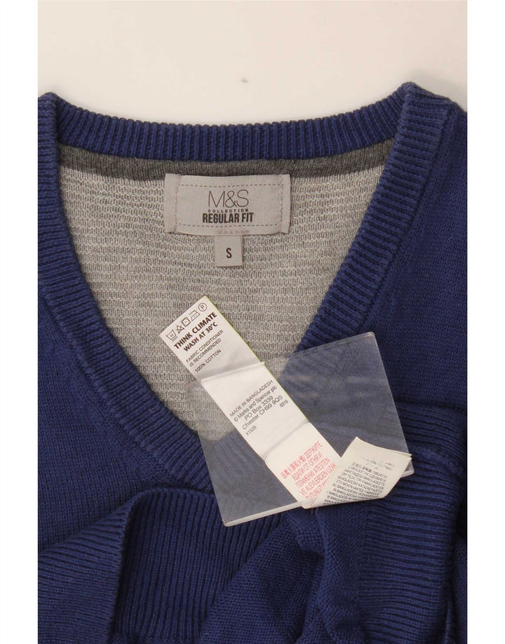 Regata masculina Marks & Spencer com colete pequeno de algodão azul marinho