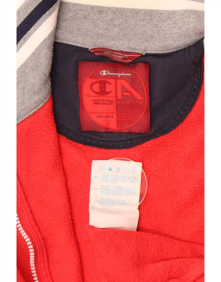 Jaqueta masculina Champion de agasalho de algodão colorblock vermelho médio