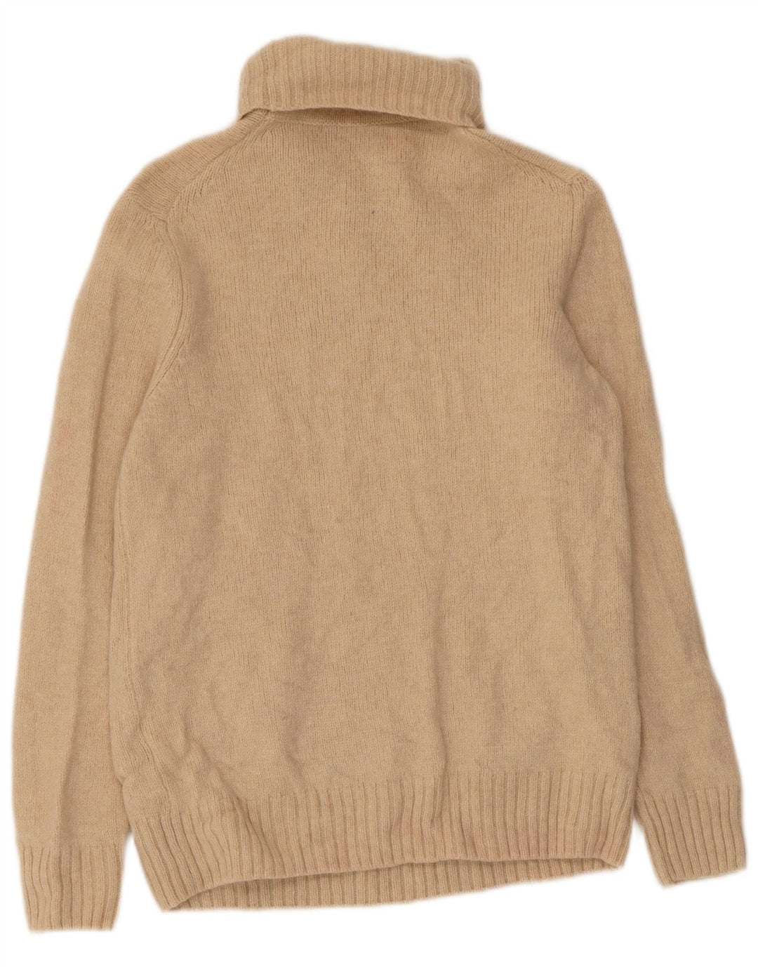 Suéter feminino Zara com gola redonda e lã bege médio Reino Unido 12