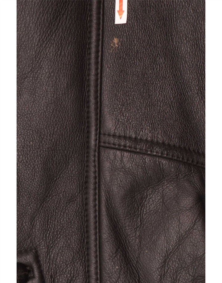 Jaqueta masculina vintage shearling IT 50 grande preta
