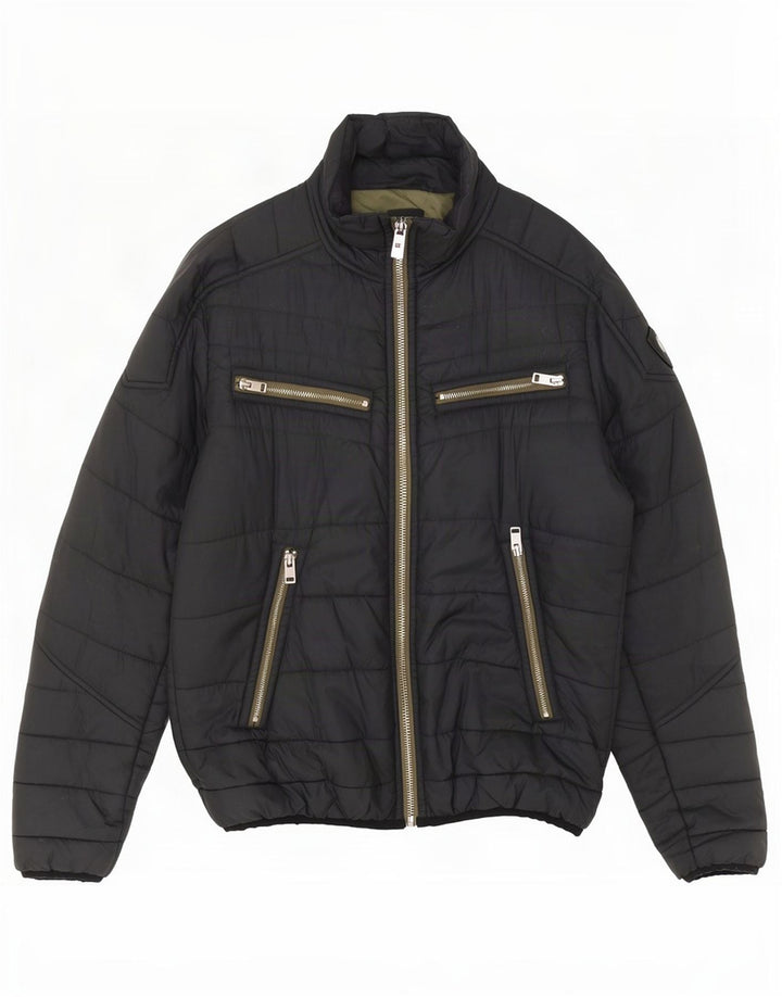 Jaqueta acolchoada masculina Diesel UK 40 grande nylon cinza