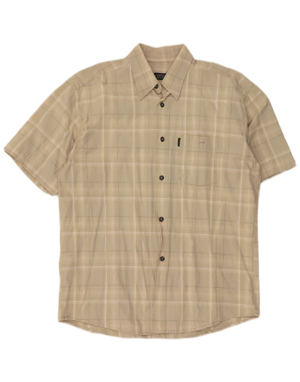Camisa masculina de manga curta Camel Active XL bege xadrez