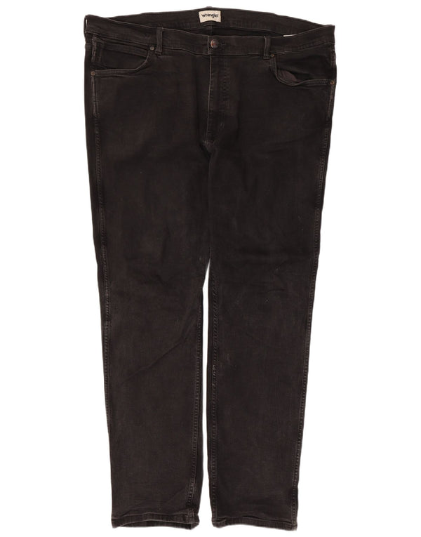 Wrangler Mens Greensboro Straight Jeans W44 L31 Algodão Preto