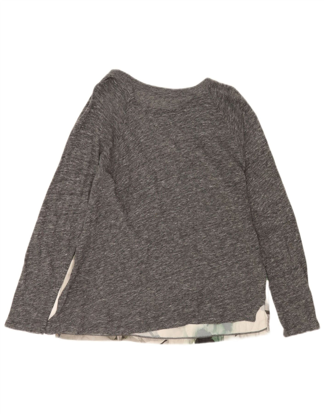 Blusa feminina Zara Top UK 16 grande cinza floral
