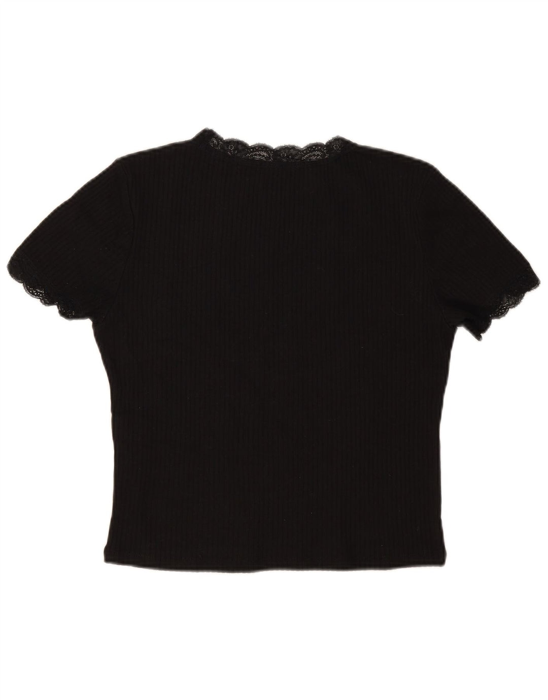 Blusa feminina Zara Top UK 14 grande algodão preto