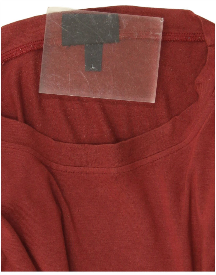 Trussardi Jeans Top masculino manga comprida grande viscose vermelha