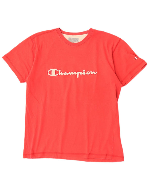 Camiseta masculina estampada Champion grande algodão vermelho