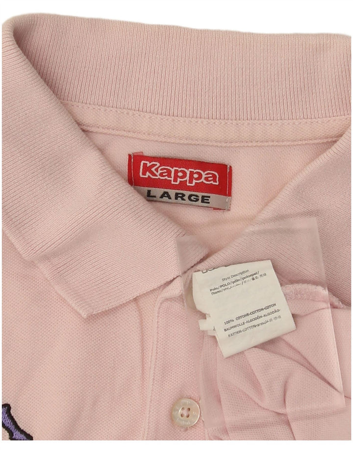 Camisa polo masculina Kappa grande algodão rosa