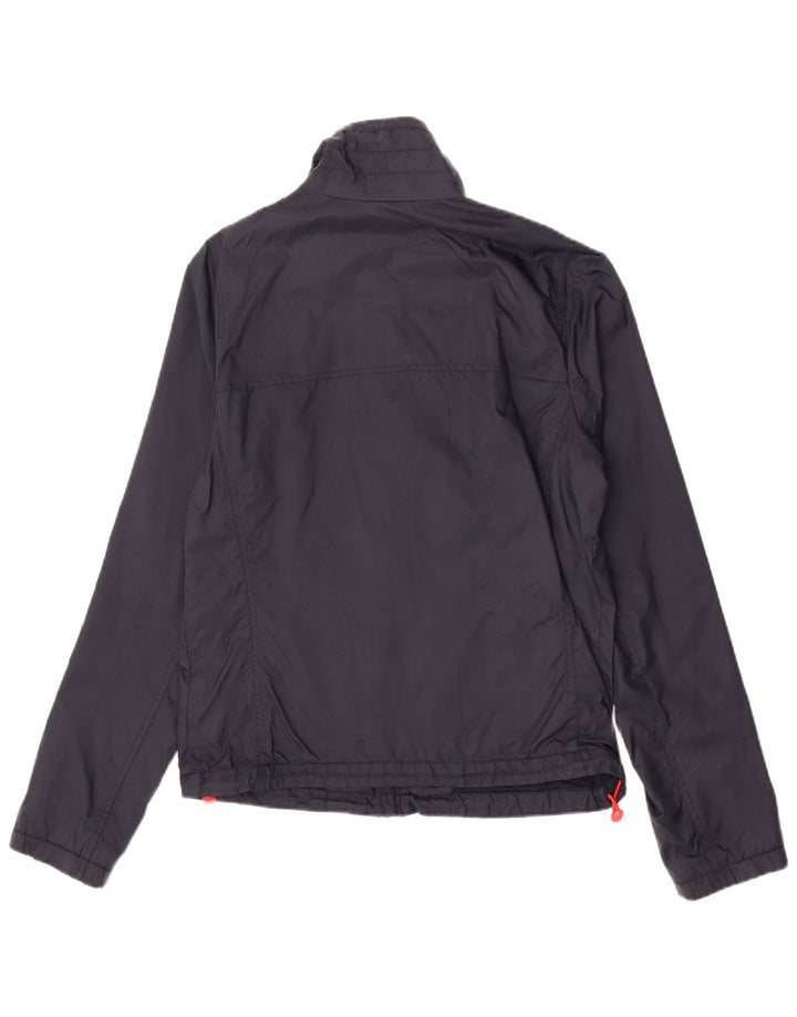 Jaqueta de chuva masculina Hollister UK 38 nylon azul marinho médio