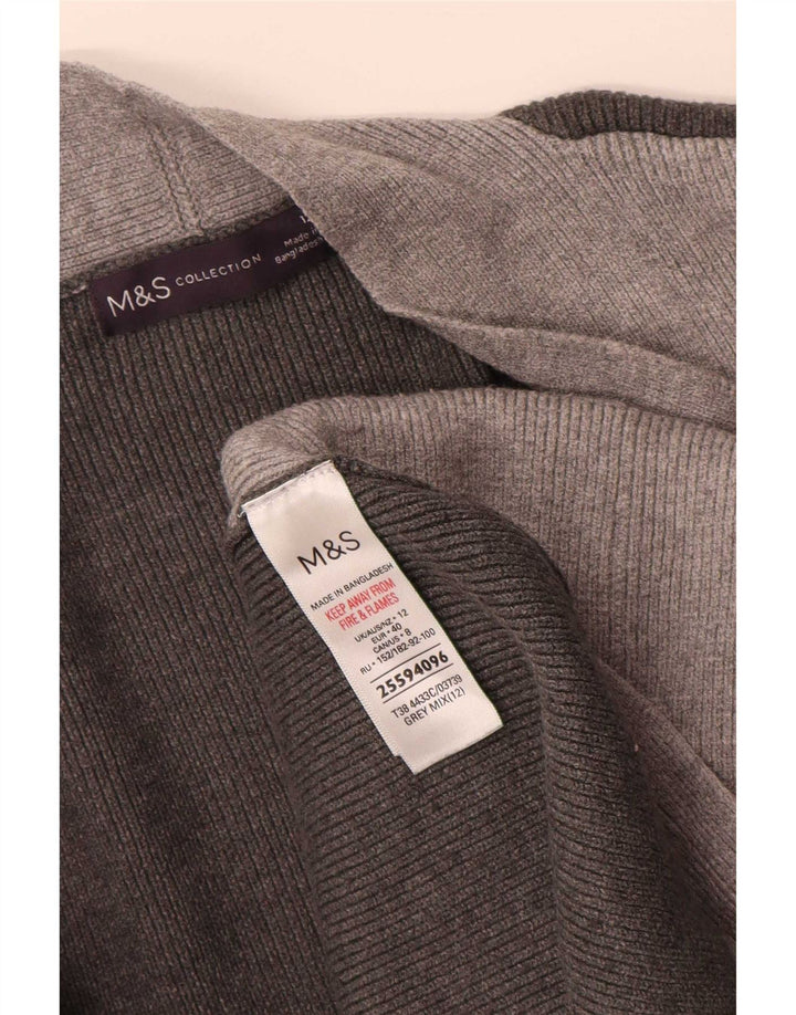 Suéter cardigã feminino Longline Marks & Spencer Reino Unido 12 cinza médio