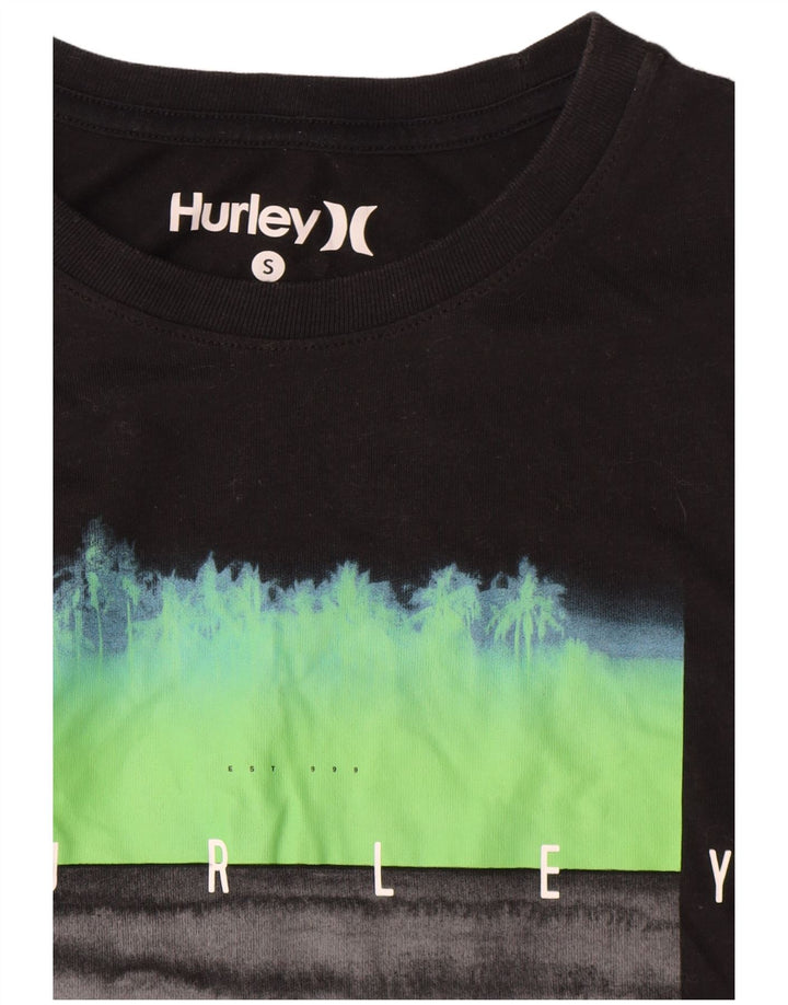 Camiseta gráfica masculina Harley pequena de algodão preto