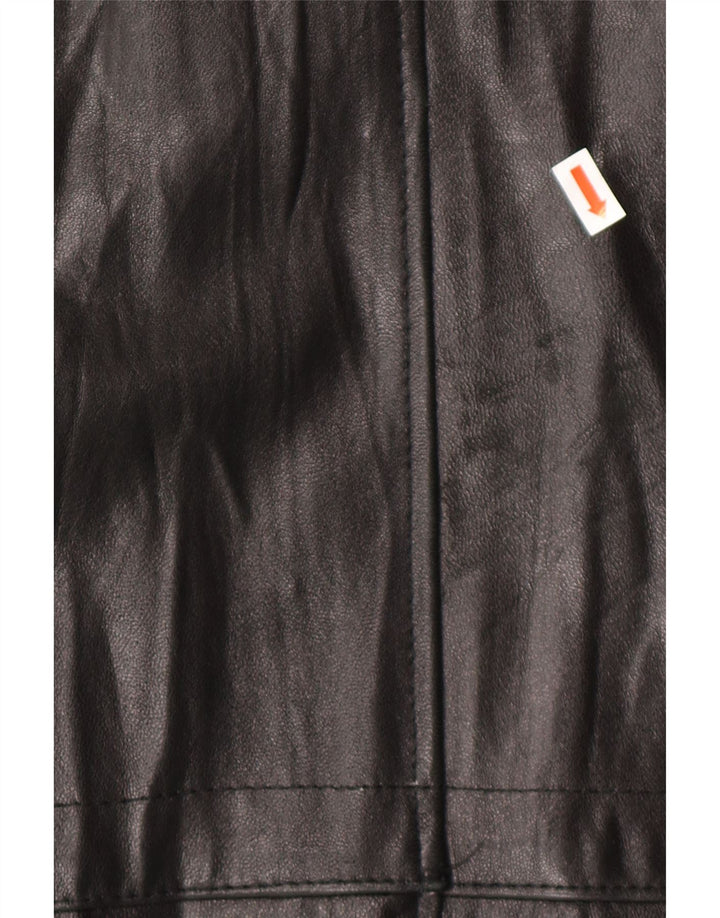 Casaco de couro masculino VINTAGE solto Reino Unido 38 couro preto médio