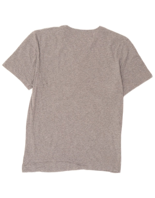 Camiseta masculina Hugo Boss Top algodão manchado cinza médio