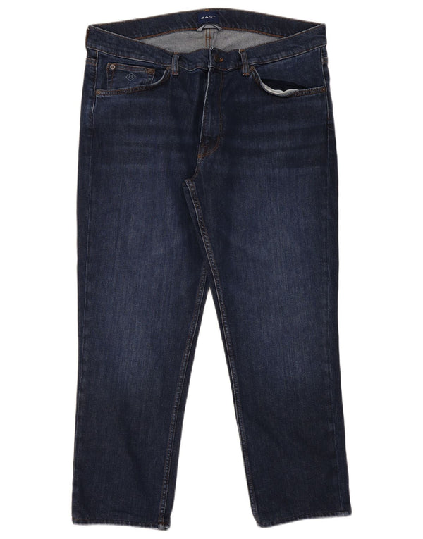 Gant Mens Slim Jeans W38 L27 Azul Marinho Algodão