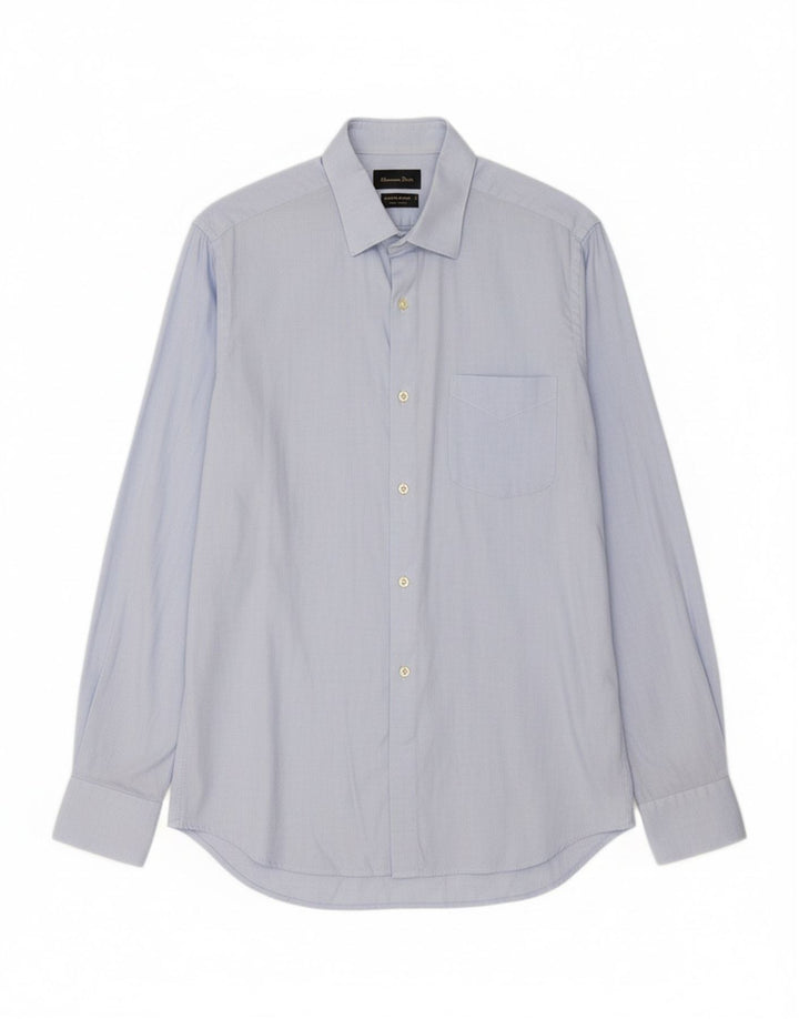 Camisa masculina MASSIMO DUTTI EU 42 16 1/2 grande algodão azul