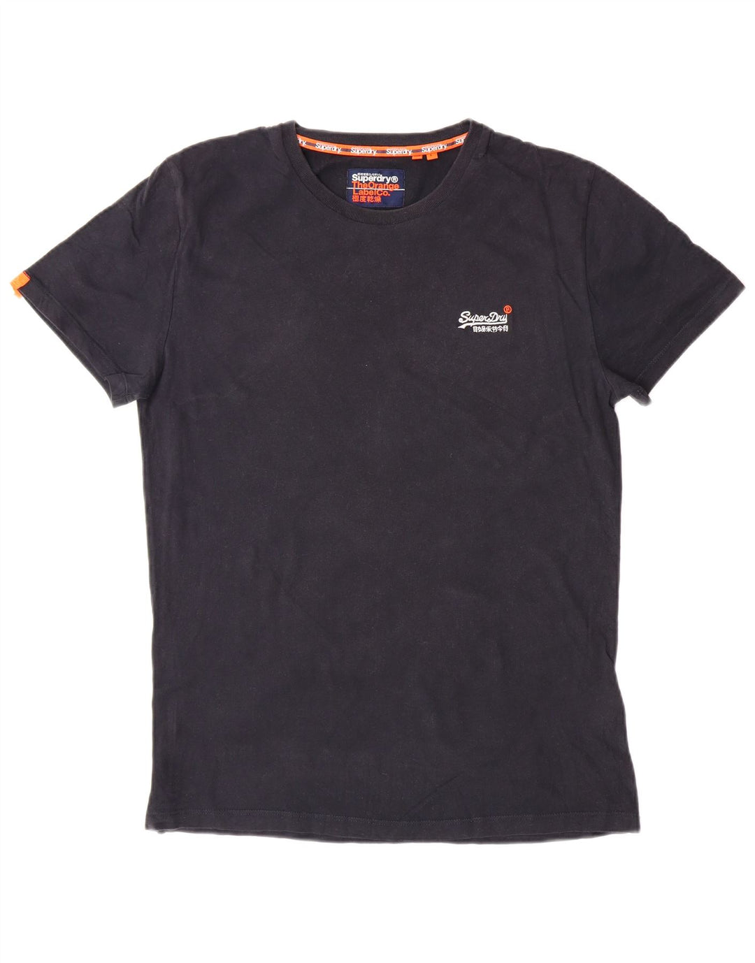 Camiseta masculina SUPERDRY Top grande de algodão preto clássico