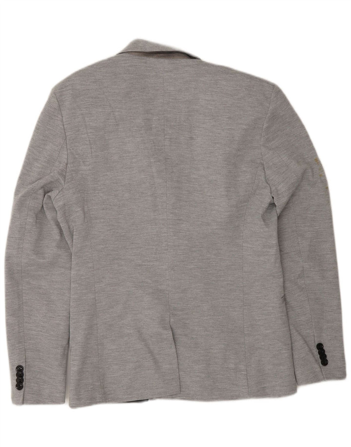 Jaqueta blazer masculina Zara com 2 botões Reino Unido 40 grande cinza