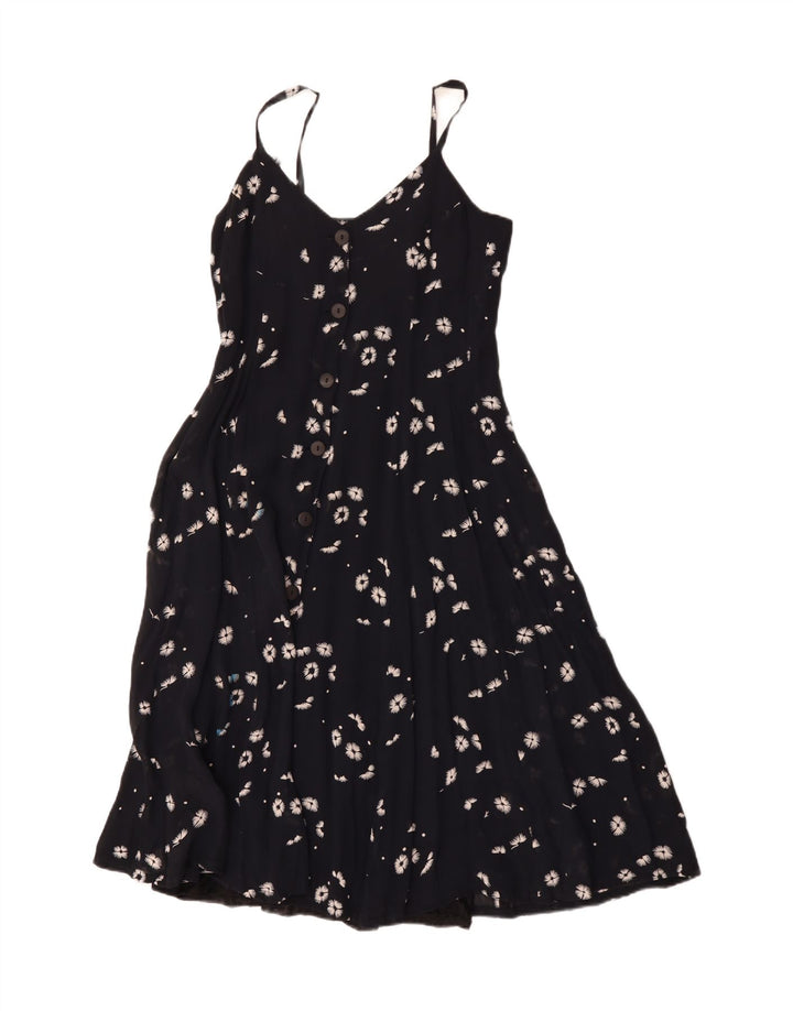 Vestido feminino Artisan UK 12 médio preto floral
