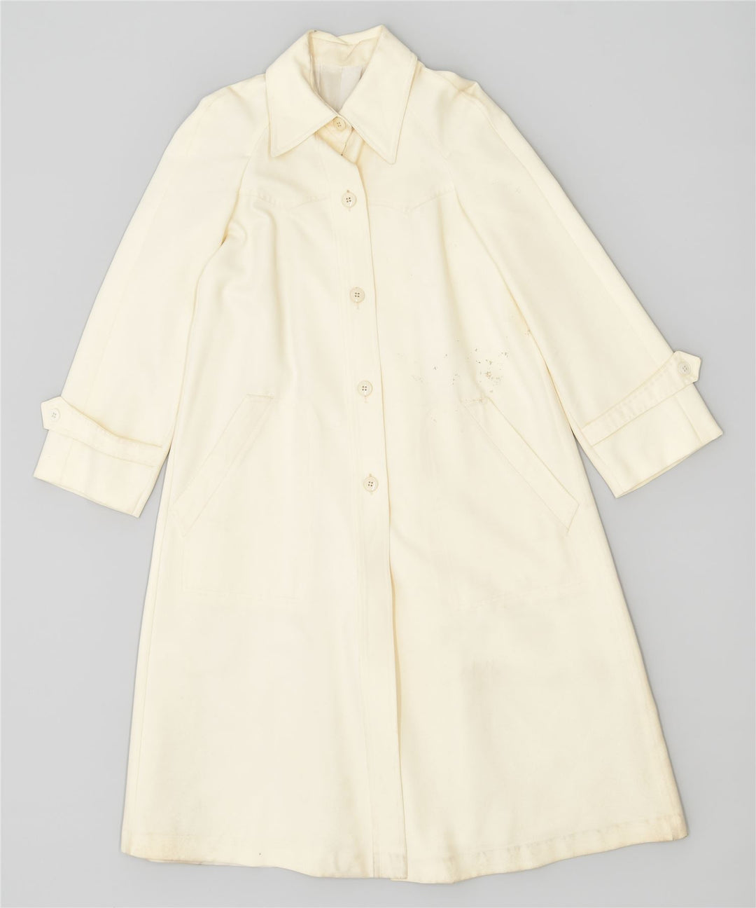 Sobretudo feminino VINTAGE UK 4 XS branco