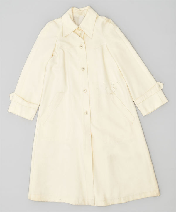 Sobretudo feminino VINTAGE UK 4 XS branco