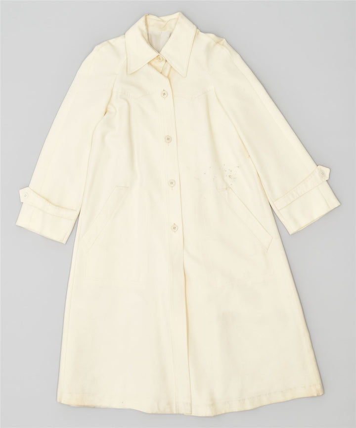 Sobretudo feminino VINTAGE UK 4 XS branco