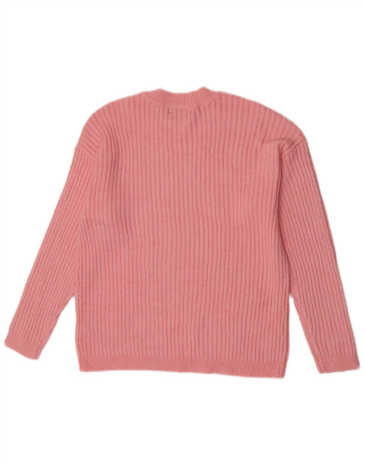 Suéter feminino Marks & Spencer com gola redonda Reino Unido 14 poliéster rosa médio