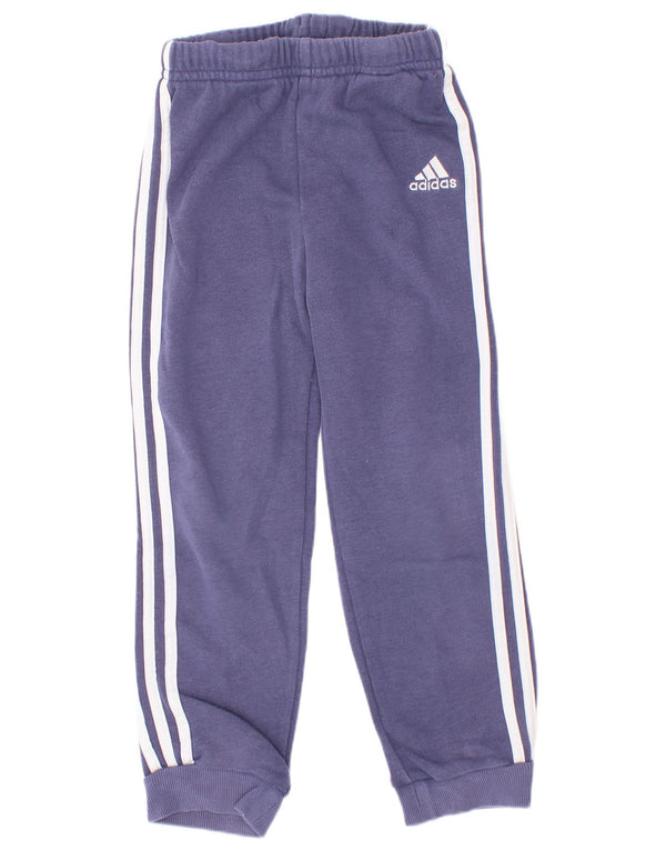 Adidas meninos calças de treino joggers 3-4 anos azul marinho algodão