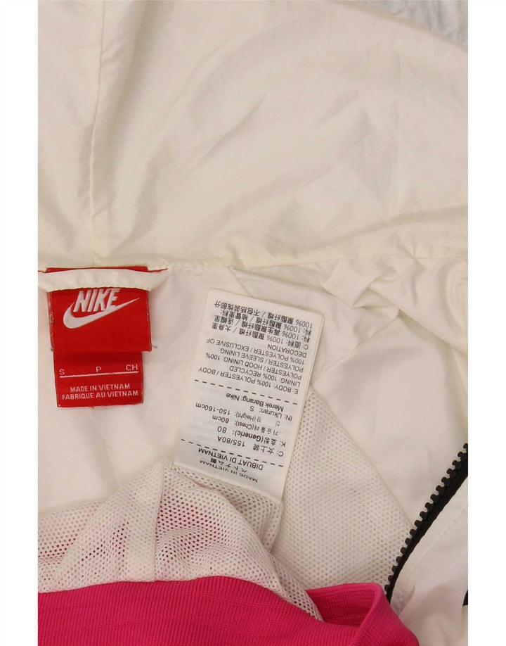 Jaqueta de chuva feminina Nike com capuz UK 10 poliéster colorblock rosa pequeno