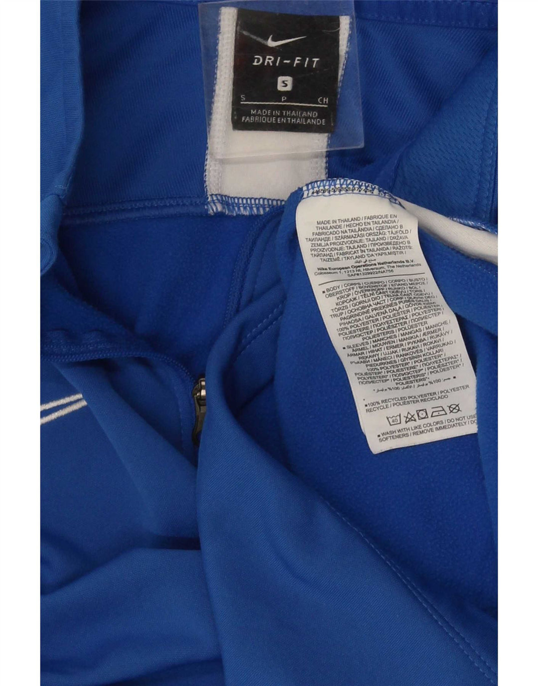 Pulôver masculino Nike com zíper e gola alta em poliéster azul pequeno