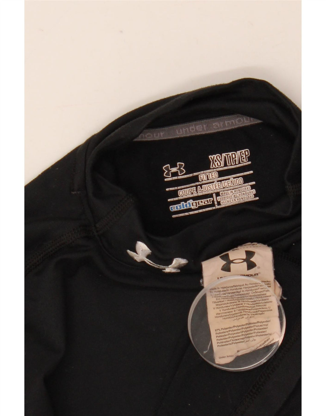 Under Armour Feminino Cold Gear Top Manga Longa UK 4 XS Poliéster Preto