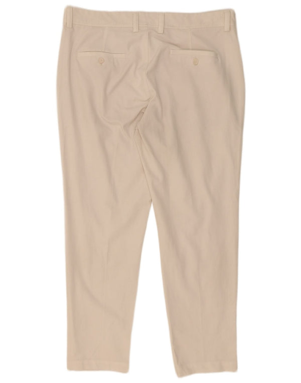Zara Mens Slim Chino Calças EU 44 Grande W34 L30 Poliéster Branco