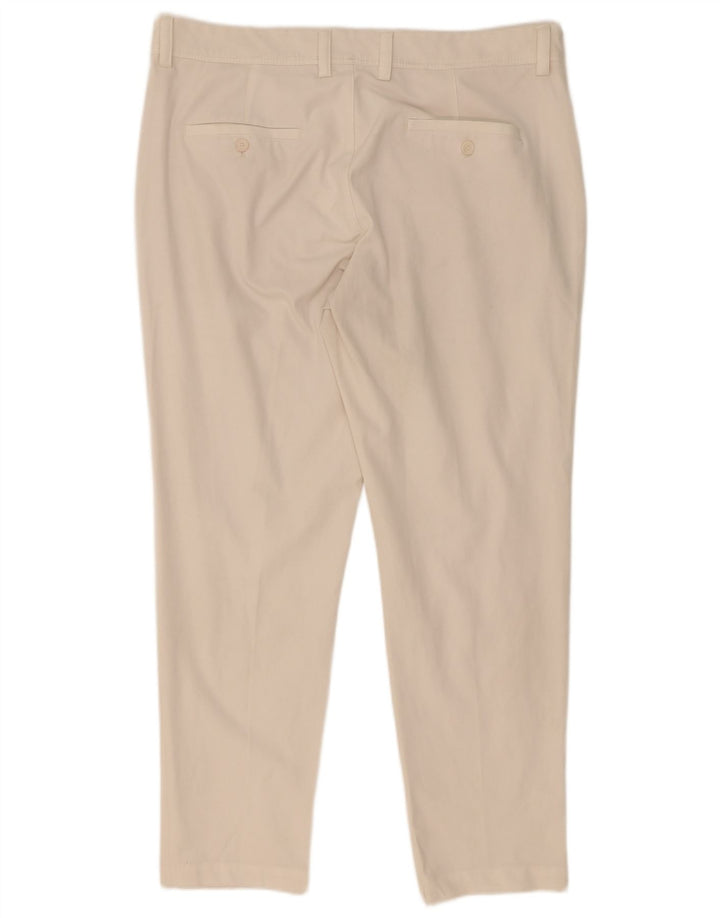 Zara Mens Slim Chino Calças EU 44 Grande W34 L30 Poliéster Branco