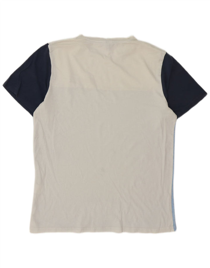 Camiseta masculina Ellesse Top médio branco colorblock algodão