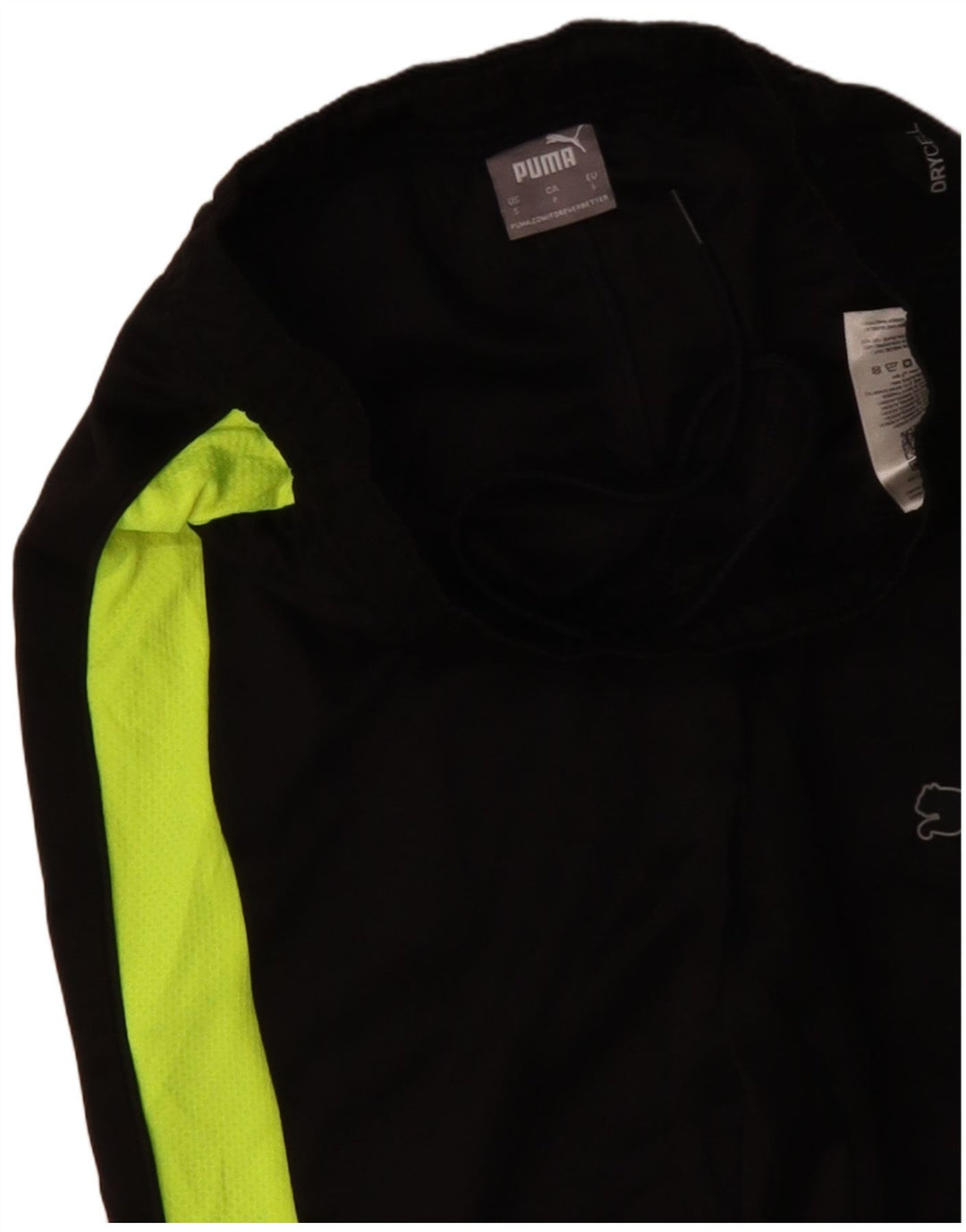 Calça de treino masculina PUMA pequena preta colorblock poliéster