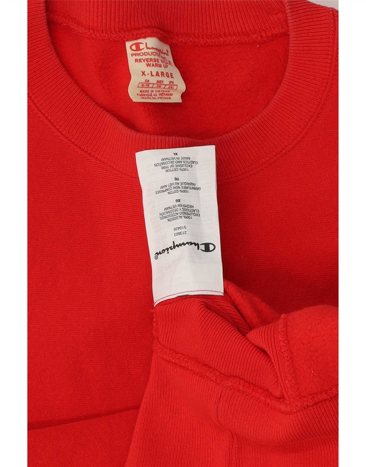 Champion Mens Moletom Jumper XL Algodão Vermelho