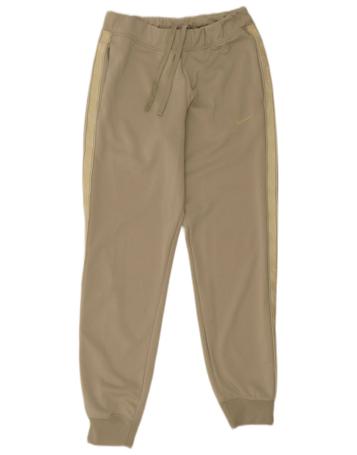 Calça de treino masculina Nike joggers pequeno bege colorblock poliéster