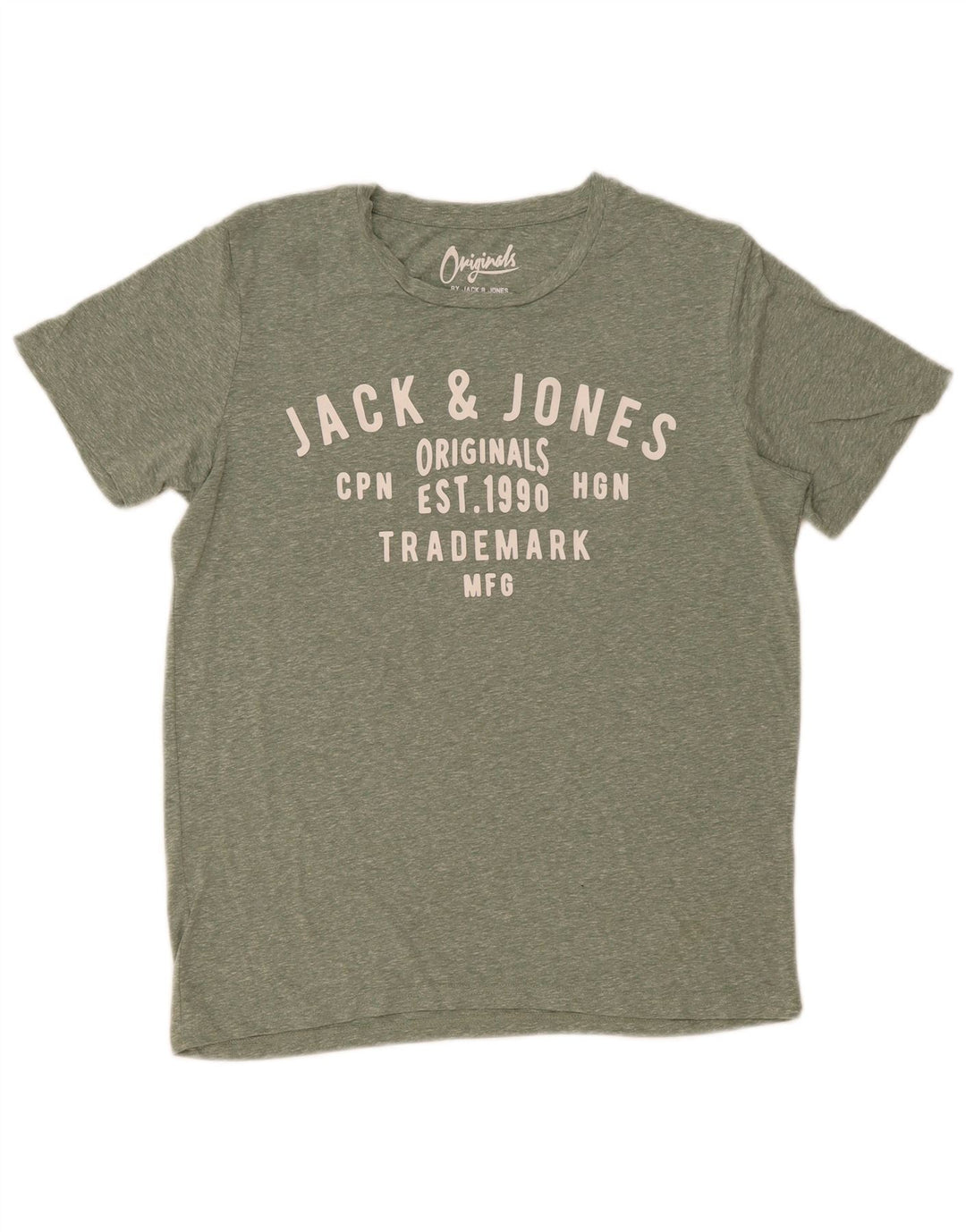 Camiseta gráfica masculina Jack & Jones, poliéster pequeno manchado verde