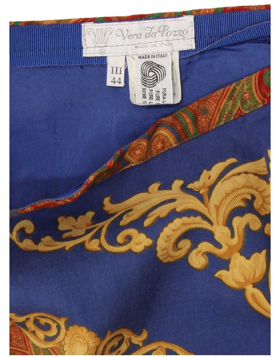 Saia lápis feminina Vera da Pozzo IT 44 médio W28 paisley multicolorido