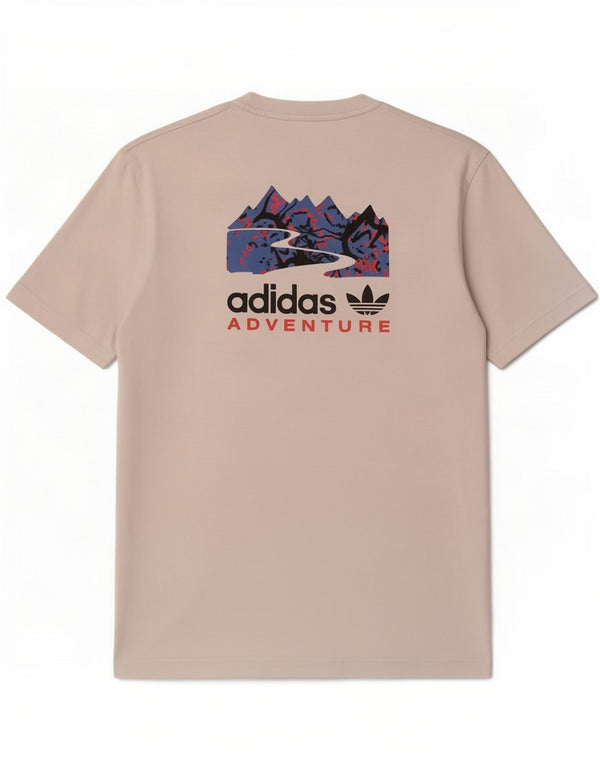 Adidas Mens Graphic T-Shirt Top Pequeno Algodão Branco