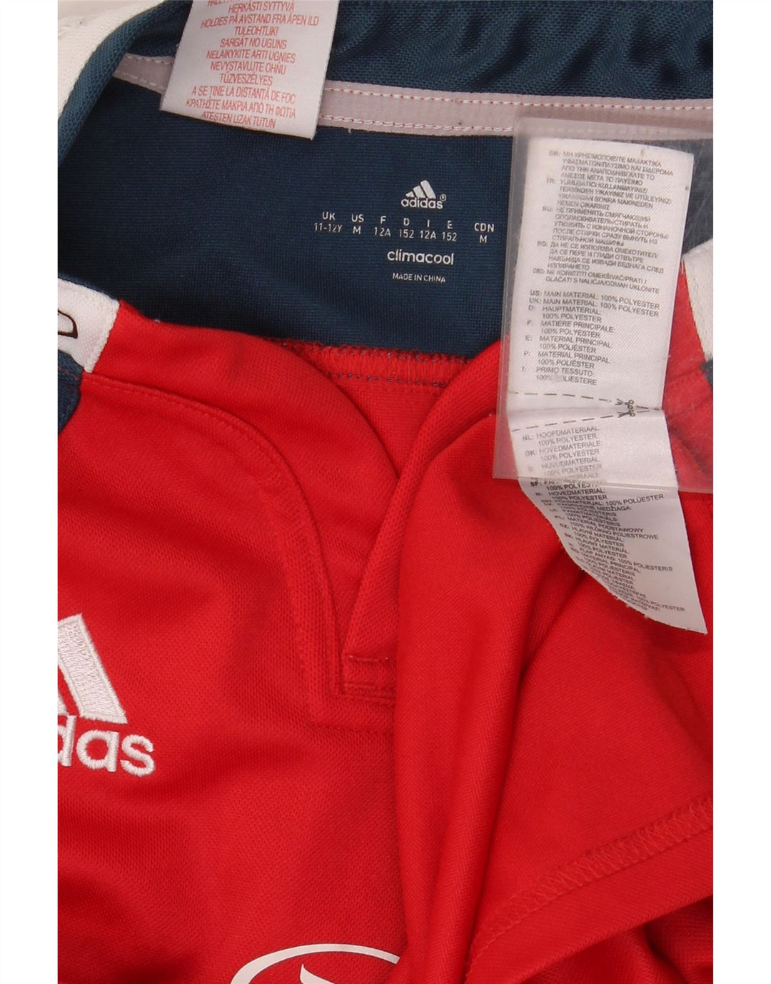 ADIDAS Boys Munster Rugby Graphic T-Shirt Top 11-12 Anos Vermelho Colorblock
