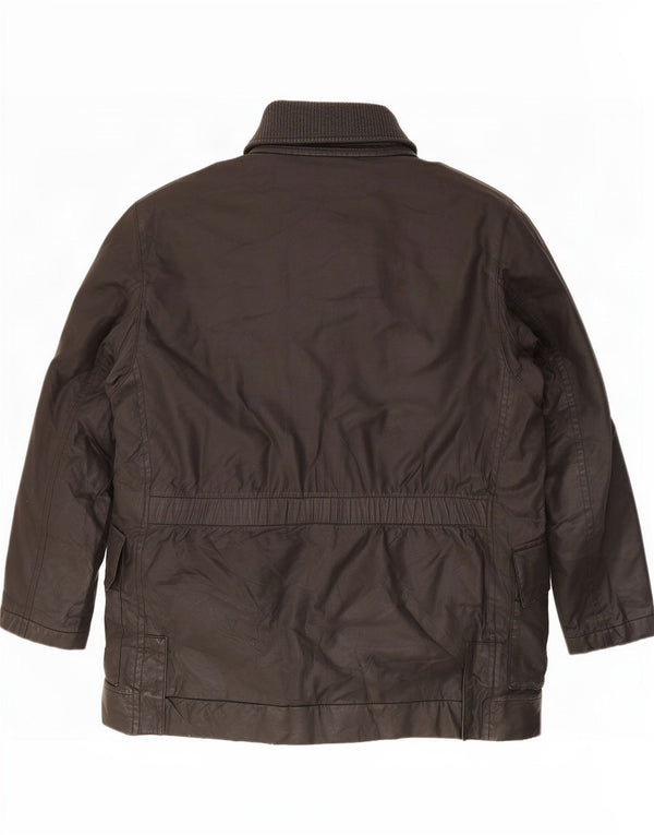 Jaqueta masculina de algodão encerado Hugo Boss UK 42 XL preta