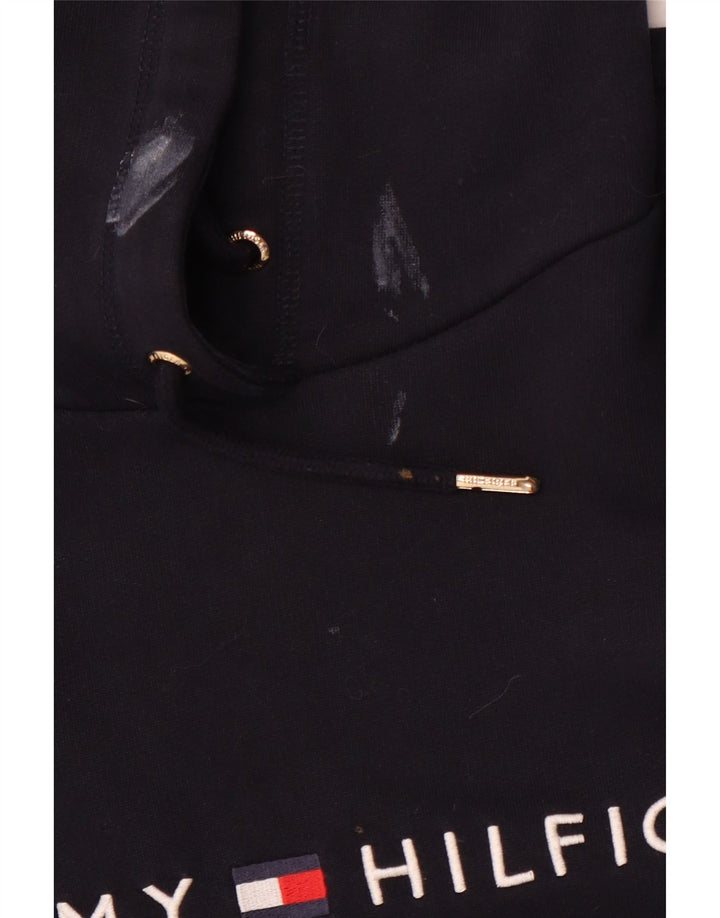 Jumper com capuz gráfico feminino TOMMY HILFIGER UK 22 3XL algodão azul marinho