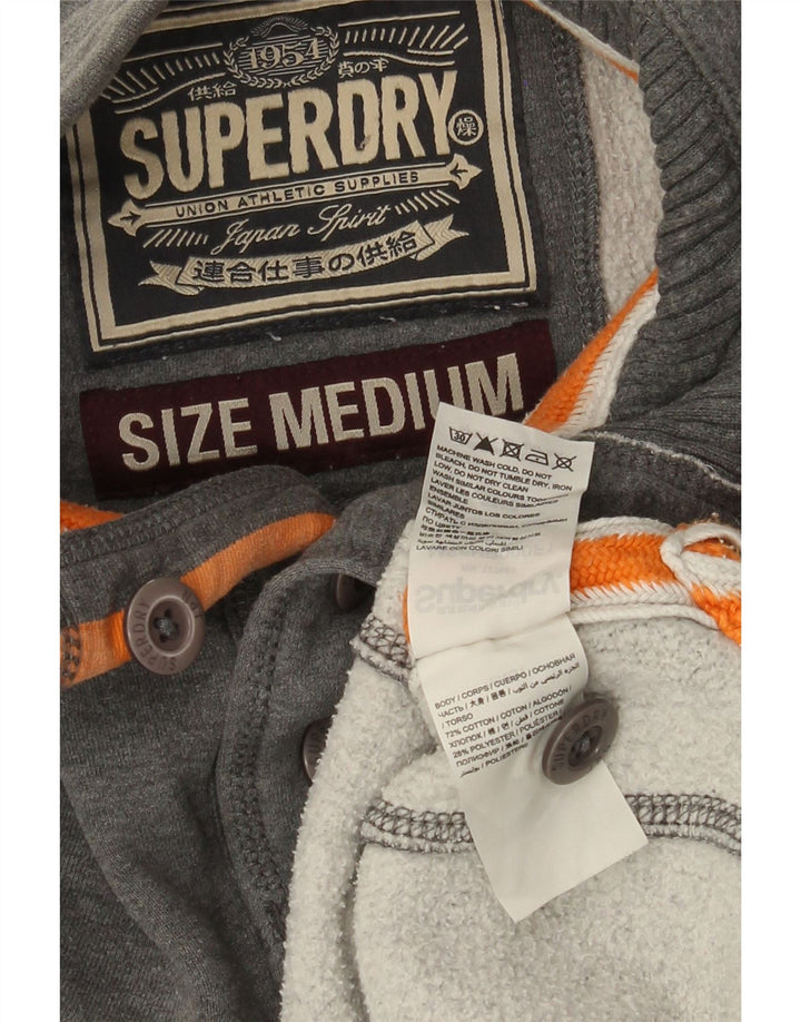 Suéter masculino Superdry com gola redonda e algodão cinza médio