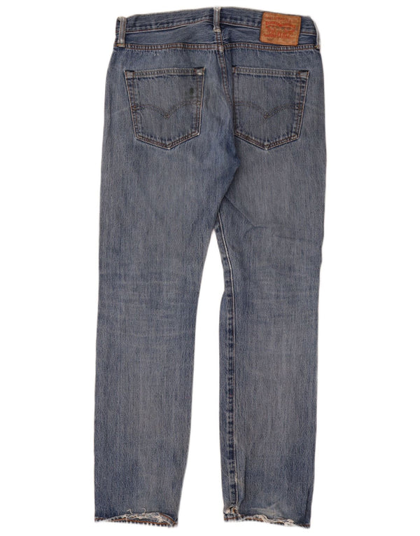 Calça Jeans Levis Masculina 501 Distressed Straight W32 L32 Azul Algodão
