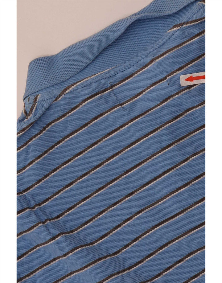 Camisa polo masculina Ralph Lauren pequena listrada azul