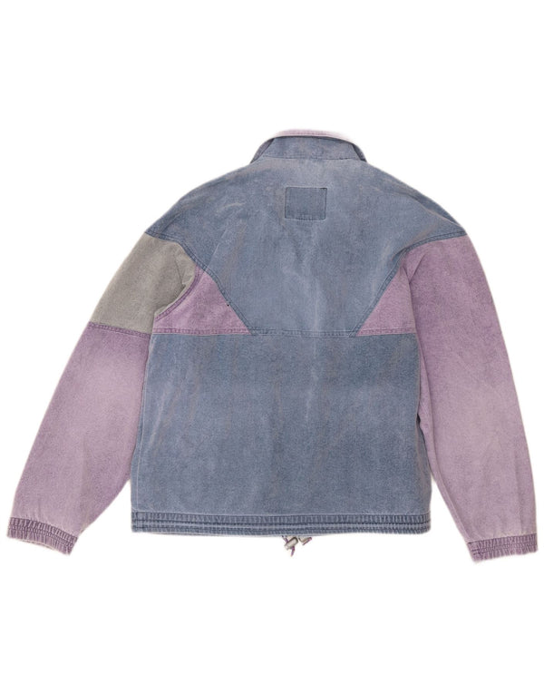 Jaqueta feminina de agasalho de veludo Great Escapes UK 18 XL azul colorblock