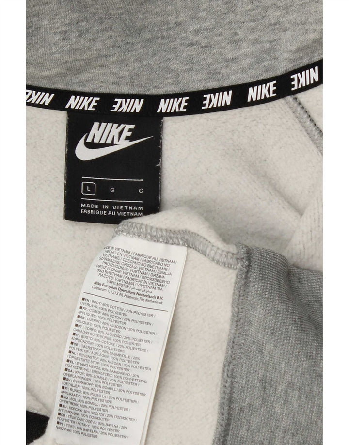 Nike masculino completo agasalho grande cinza colorblock algodão